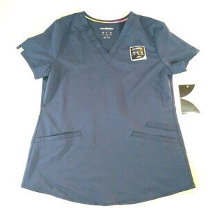 Scrubstar Women's V-Neck Top Navy Blue Size XS
